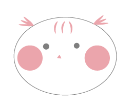 白い小さい餅のキャラクター